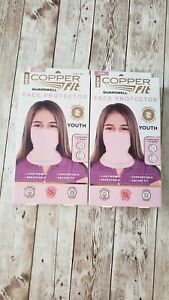 Copper Fit face protector youth kids mask pink, reusable mask 2 in bundle