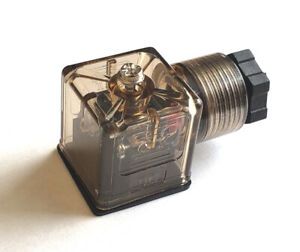 EL DIN-43650-A-12V - Lighted DIN 43650 Type A Connector 12V DC - 2 Cond w/ GRND