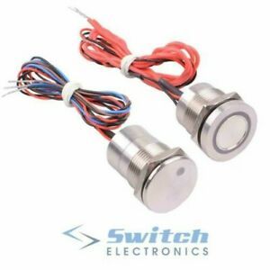 Momentary or Latching 19mm Metal Piezo Switch NO SPST