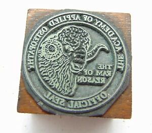 Printing Letterpress Printers Block Academy Of Applied Osteopathy Seal