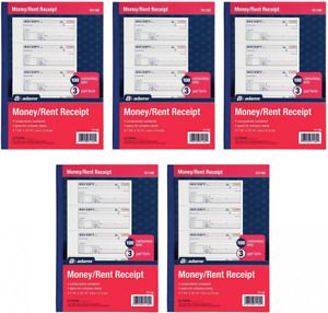 Adams Money and Rent Receipt Books, 3-Part Carbonless, 7-5/8 x 10-7/8, White