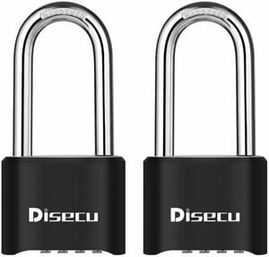 Heavy Duty 4 Digit Combination Lock 2.5 Inch Long Shackle Waterproof Pack of 2