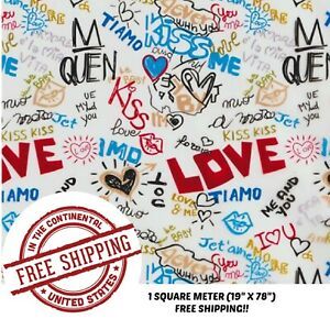 Hydrographic Film Water Transfer Hydro Dipping Dip Film Love Doodles 1SQ
