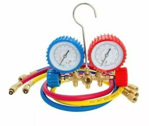 R134A R502 R22 HVAC A/C Refrigeration Kit Charging Service Manifold Gauge Set US