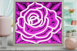 3D Mandala2 svg template Rose layered mandala Digital Paper Laser cut Cricut
