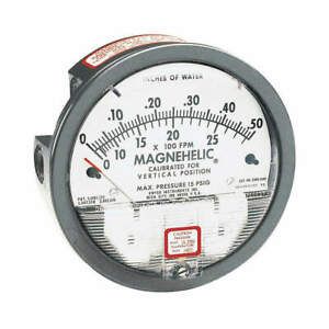 DWYER INSTRUMENTS 2001AV Pressure Gauge,0 to 1 In H2O