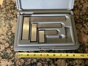 BROWN &amp; SHARPE 3 PC MACHINIST SQUARE SET 2&#034; 4&#034; &amp; 6&#034; WITH CASE 599-540-246