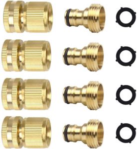 ADMA Garden Hose Quick Connector Solid Brass Nozzle to Hose...
