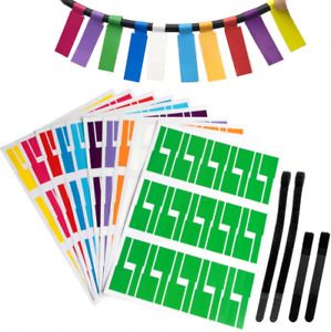 SBYURE 300 Pcs Self Adhesive Cable Labels Assorted Color Waterproof Tear...