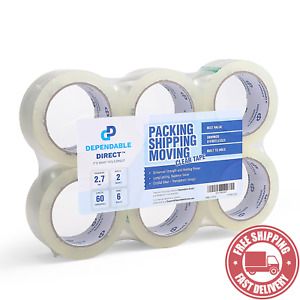 Packstrong  Industrial  Grade  Clear  Packing  Tape  ( 6  Rolls ) -  60  Yards
