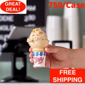750 Case Paper Jacketed Flat Bottom Old Fashioned Medium Cake Ice Cream Cones