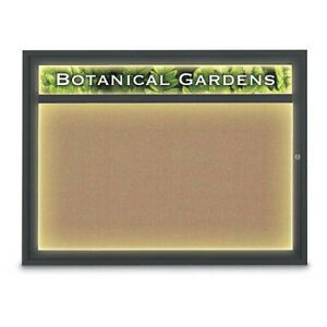 UNITED VISUAL PRODUCTS UV351ILED1-BLACK-BUFF Corkboard,Buff/Black,48&#034; x 36&#034;