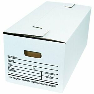 Boxes Fast BFFSB500 File Storage Boxes with Interlocking Flaps 24&#034; x 12&#034; x 10...