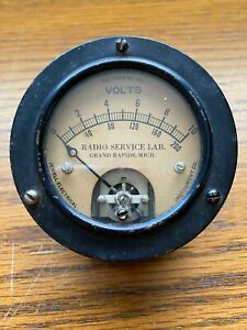 Vintage Radio Svc Labs Panel Meter  Volt meter 0 to 10 Volts (0-200)