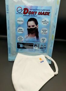 3 PCS Dony Triple Layer Black Cloth Face Mask Washable Over 60 Times White Color