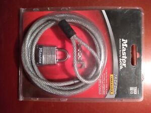 master lock 7 foot cable with key and padlock