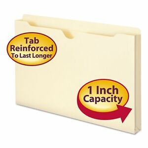 Smead File Jacket, Reinforced Straight-Cut Tab, 1&#034; Expansion, Legal Size, Man...
