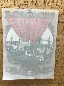 Vintage London Tower Of London River Thames Bridges  Iron-On Transfer T-5