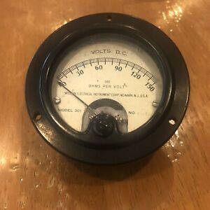 Vintage Weston Electrical Instrument Gauge Model 301 Volts D.C. 0-150 Steampunk