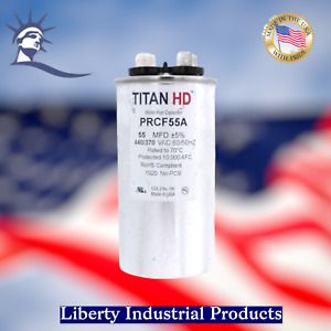 TITAN HD RUN CAPACITOR 55 MFD 440/370 VOLT ROUND