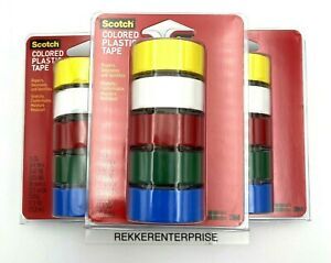 Lot Of 3 Tape Plastic Assorted Color 5pk No.190T  3M By Scotch