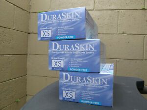 3 Pack 300 Nitrile Gloves XS New DuraSkin Powder Free Disposable  X-Small