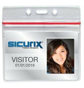 SICURIX Sicurix Horizontal Sealable Zip Closure Badge Holder, 3-3/4 X 2-5/8 in,