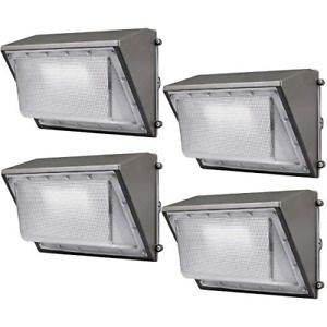 4 Pack Kadision LED Wall Pack 100W with Dusk-to-Dawn Photocell, 5000K 12000lm
