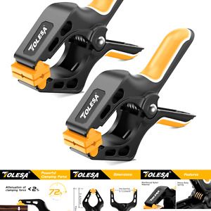 TOLESA 10-Inch Spring Clamps Powerful Force 2-Piece Nylon Clamp with Double L...