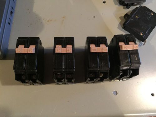 Lot of 4 cutler hammer 40 amp 2-pole type ch ch240 circuit breaker for sale
