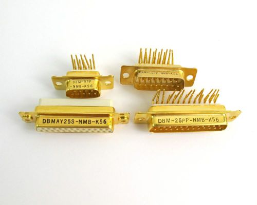 Lot of (4) ITT/Cannon D-Sub Connectors Heavy Gold Contacts Shells Scrap