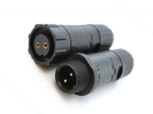 1set ip68 2-pin waterproof plug male &amp; female connector socket for sale