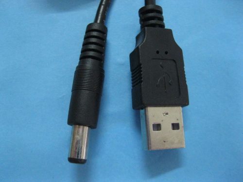 2 pcs USB A Male to DC Power Plug Male 5.5x2.1mm Black Cable 100cm 1.0m 39.4inch
