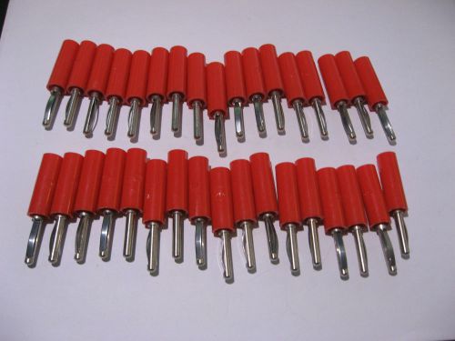 Lot of 34 banana plug test cable hifi speaker red plastic - nos for sale