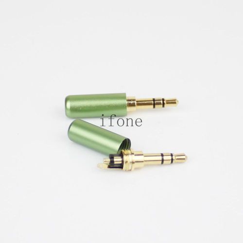 New 3.5mm 3 Pole Male Repair headphone Jack Plug Metal Audio Soldering green