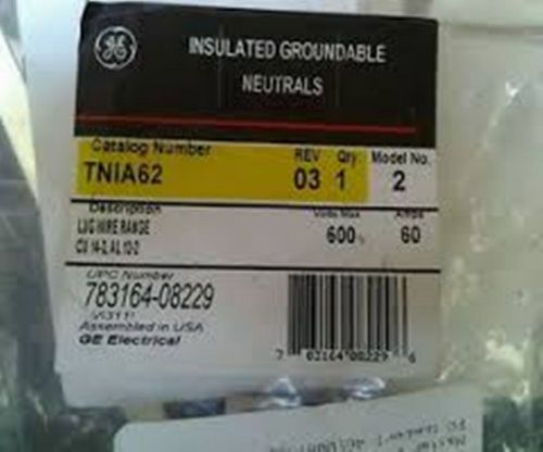 6 new ge industrial tnia62 - 60a neutral kit, 783164-08229, sealed     oem 114 for sale