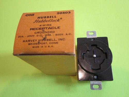 HUBBELL HUBBELLOCK 30 AMP 4 WIRE RECEPTACLE 20403 NEW OLD STOCK
