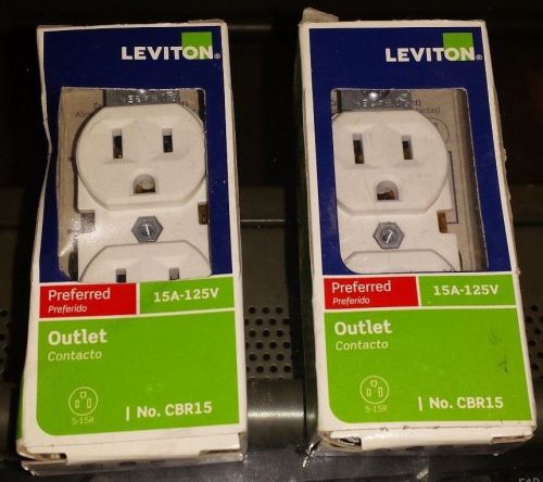 Lot of 2 Leviton 15A-125V wall outlet preferred CBR15