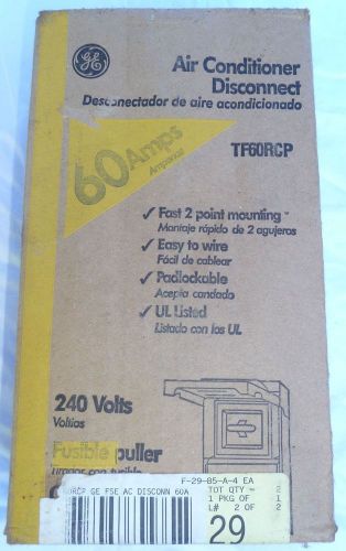GE Air Conditioner Disconnect, 240 Volts, Fusible, 60 Amps, TF60RCP, NIB