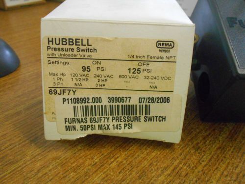 NEW HUBBELL PRESSURE SWITCH 69JF7Y
