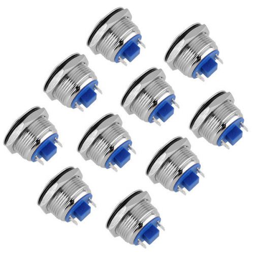 10pcs 19mm Momentary Push Button Metal Switch Round Head Waterproof For DIY
