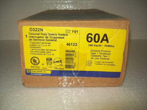 SQUARE D D322N SAFTEY SWITCH BOX 240 V 60 AMP