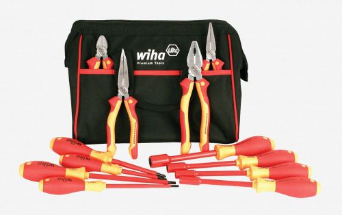 Wiha 32894 12 piece insulated pliers/cutters/driver/nut driver tool box for sale