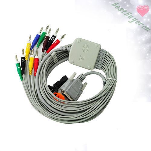 Nihon kohden 10-lead shielded cable  4.0 15 pins connector,k113b nice plated pin for sale