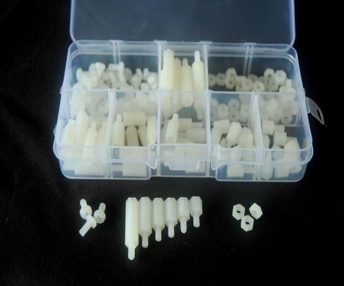 M3 Nylon white Hex M-F Spacers/ Screws/ Nuts Assorted Kit, Standoff #120008