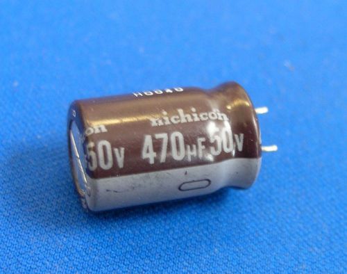 100 Nichicon  470uF 50V Electrolytic Capacitors   snap in