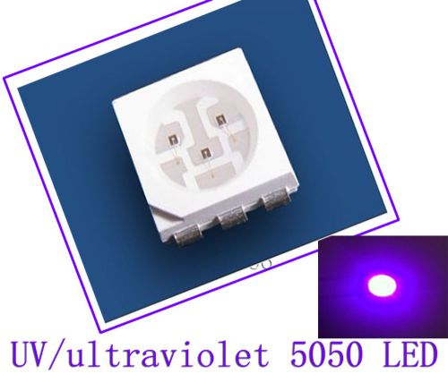10pcs uv ultraviolet 395nm 5050 smd black light led plcc-6 light 3-chip led bulb for sale