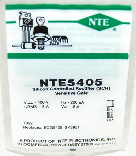 NTE NTE5405 SILICON CONTROLLED RECTIFIER SCR SENSITIVE GATE