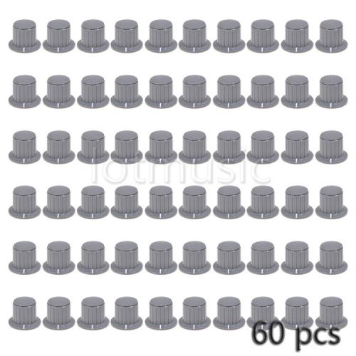 60pcs plastic grey top screw tighten control knob 25mmdx18mmh for 6mm shaft for sale