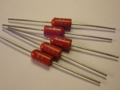( 5 PC. ) DIODES BY127, RECTIFIER, HIGH VOLTAGE, 1 AMP AT 1250 VOLTS, NEW